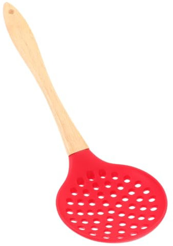 Ciieeo Cucchiaio Filtrante Silicone Con Scolapasta Resistente Al Calore Per Scolare Olio Utensile e Ristoranti Rosso