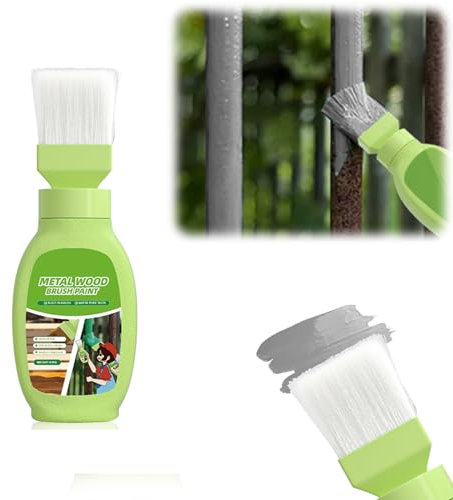 Rostumwandler 500 ml, Rostentferner Verschiedene Metall Mit Bürste, Wasserdicht Rostschreck Metallschutzlack Weiß, Rostlöser, Rostschutzfarbe Für Metall, Rust Remover Für Auto Fahrrad Geländer (Grau)
