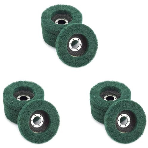 Wzxksoac 15Pcs Nylon Fiber Flap Wheels Polishing Buffing Wheel Scouring Pad Grinding Disc for Angle Grinder for Metal Polisher