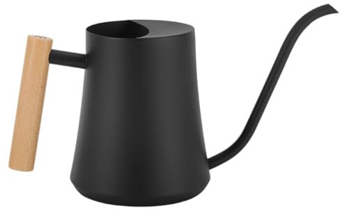 Abaodam Regadera de Metal Vintage con Mango de Madera para Plantas de Interior y Jardín Riego y Diseño Ergonómico para Decoración de Jardín Color Negro