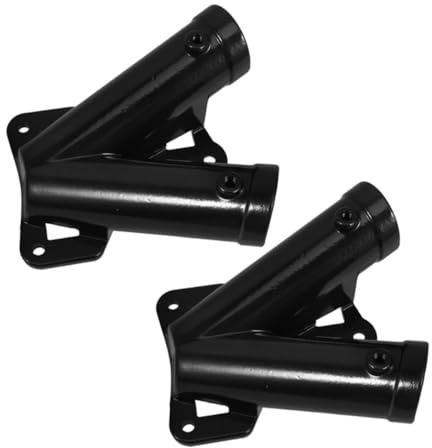 BESPORTBLE 2Set Adjustable Flagpole Mount Bracket Durable Metal Wall and Pole Holder for Double Flag Display for Outdoor Gardens Trucks and Homes