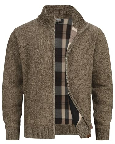 Indicode Herren INFilion Strickjacke mit Stehkragen und Reißverschluss | Klassischer Cardigan mit Stehkragen und Reißverschluss, Strickjacke, Herrenjacke, Freizeitjacke, Strickoberteil für Männer