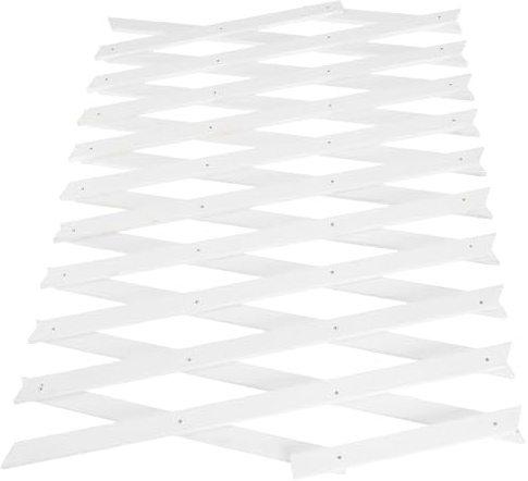 DOITOOL Treillis Mural en Bois Extensible Blanc H44 pour Plantes Grimpantes, Clôture De Jardin Ajustable Intérieure Et Extérieure, Panneau Support Décoratif Polyvalent