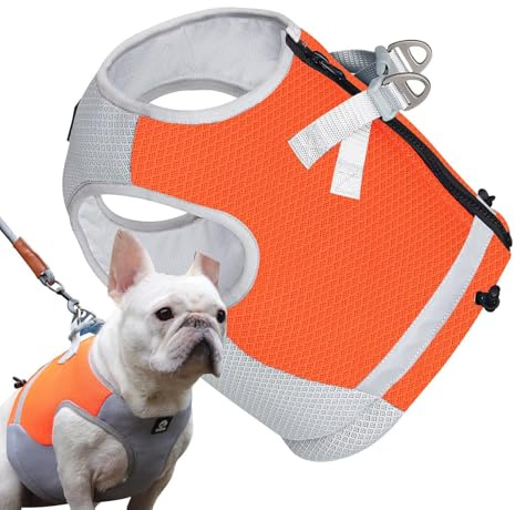 Arnés de refrigeración para Perro, arnés de Tela refrescante de 3 Capas para Perros, cómodos Chalecos para Cachorros con Tiras Reflectantes, Ideal para Deportes, Senderismo, Entrenamiento de Verano