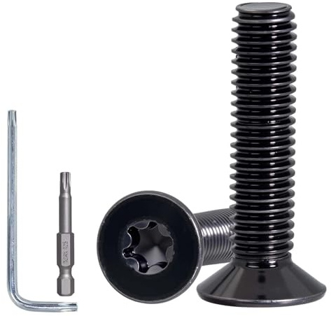 50 Stück Senkkopfschrauben M5 × 16mm Edelstahl A2 V2A Schwarz Senkkopf Torx Schraube M5 Feingewinde für Möbelbau Maschinenreparatur Kfz-Befestigungen Inklusive T25 Torx Bit und Schraubenschlüssel