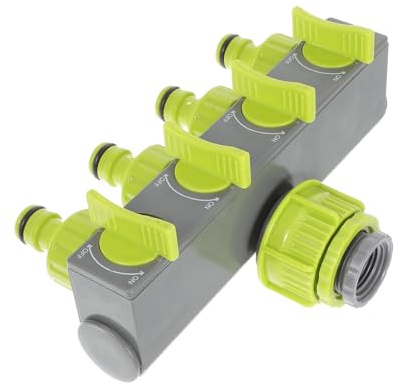 GANAZONO Raccord en Y pour Tuyau D'arrosage 4 Voies en Plastique, Répartiteur d'eau Individuel Robinet de Contrôle, Adaptateur Jardin Compatible la Cuisine et Salle de Bain, Usage