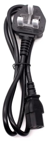 5A Fused UK Power Cable, 3 pin 1 Metre Mains Power Lead UK Plug Kettle Lead Universal AC Power Cord for LED LCD Smart TV, PC, Laptop, Monitors, Electric Kettles, Rice Cookers, etcs