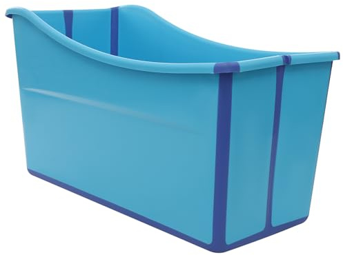 Portable Foldable Bathtub, Bath Bucket Adult Folding Foldable Bathtub Barrel SPA Household Family Collapsible Bathtub for Homes, Apartments, Hotels, Blue, Opening Size 97 * 47cm