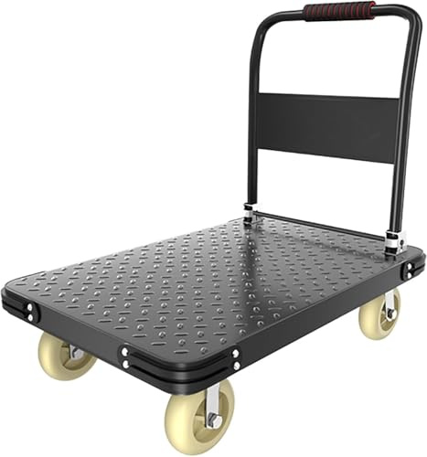 Heavy-Du Chariot utilitaire 220 kg avec roues pivotantes à 360° – Idéal pour le transport de Ga et d'entrepôt – Chariot industriel (70 x 45 cm)
