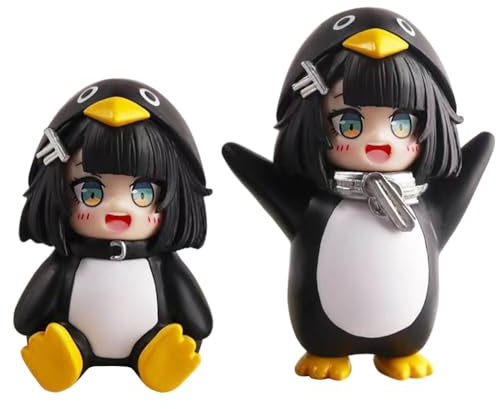 Xinchangda 2PCS Figura Endministrator Anime Mini Statua 8 cm Pinguino Carino The Endmin Gugugaga Action Figure Modello PVC Collezionabili Decorazione Ornamenti Regali