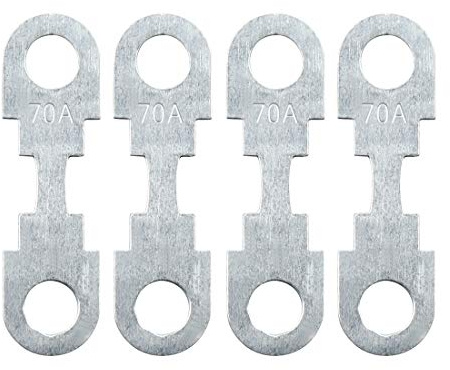 sourcingmap 4pcs 70A Flat Fuse Strip Metal Silver Tone for Car DC 32V Universal