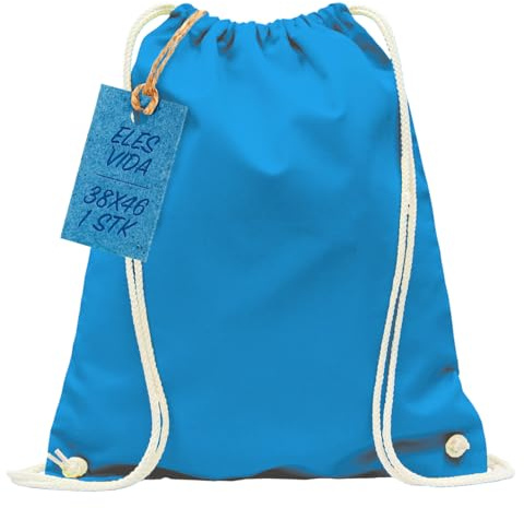ELES VIDA Sacca da palestra in cotone naturale, borsa sportiva, sacchetto di stoffa, sacchetto di iuta, certificato Öko-Tex