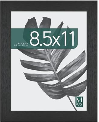 MCS Studio Gallery 8.5x11 Picture Frame Black Woodgrain Engineered Wood, Vertical & Horizontal Wall Hanging & Easel for Tapletop Display, Rectangle Photo Frame for Photos, Posters & Art Prints (1-Pack)