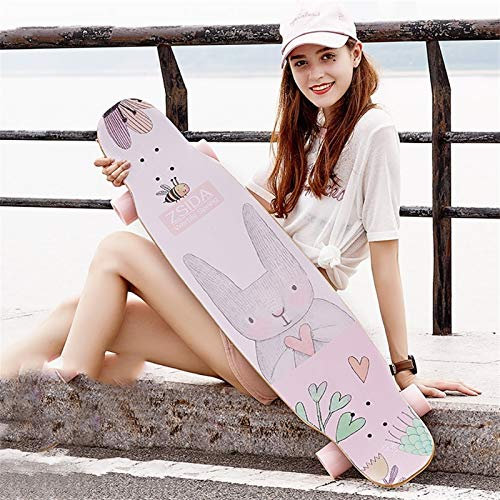 46 Zoll Longboards für Jungen Mädchen Skateboard Drop Down Dancing Deck Cruiser Pro Longboard Skateboard Premium Cruiser Boards für Kinder Erwachsene Anfänger (Color : M)