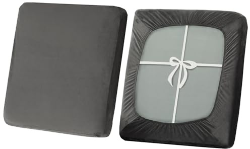 SYLC Sofa Sitzkissenbezug, Stretch Sitzkissenbezug rutschfest Mit Krawatten, Samt Überzüge Für Wohnwagen Polster Sitzbezüge Für Sofa(Gray,1-Sitzer)