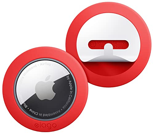 elago Silikonpad für AirTag 1/2 | wiederverwendbar, 2er-Pack (Rot)