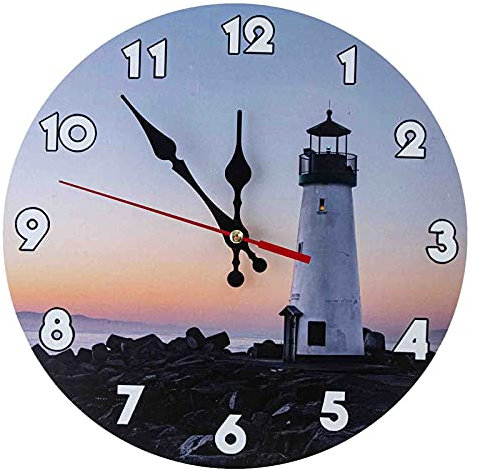 JYCCH Horloge Murale de Jardin d'extérieur, sans tic-tac, à Piles, Horloge décorative pour terrasse, Piscine, clôture, Porche, sal