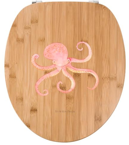 Mr. & Mrs. Panda Motiv WC Sitz Tintenfisch - Geschenk, Tiermotive, Krake, Toilettendeckel, Meerestier, Tiere, WC-Sitz, Toilette, Gute Laune,