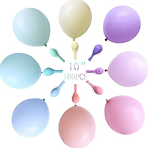 Luftballons Pastell 10 Zoll 100 Stück Luftballons Bunte Regenbogen Colored Latex Ballon für Geburtstag Einhorn Hochzeit Meerjungfrau Baby Partydekorationen