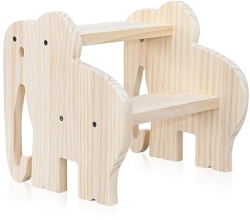 Marchepied en bois pour enfants, bébés et tout-petits, marchepied éléphant