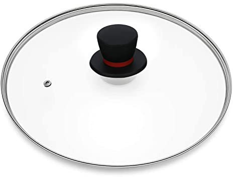 FOLI Tempered Glass Lid 26cm with Steam Vent-Fits Lodge interior diameter 24.8-25.5 cm Cast Iron Skillets and 5 Quart Dutch Ovens - 26cm Universal Replacement Cover
