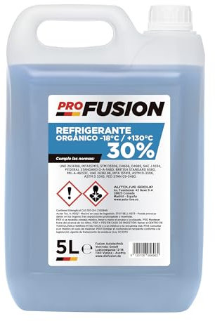 ProFusion Anticongelante Refrigerante Coche Azul 30% – Listo para Usar – Protección Anticorrosiva – 5L