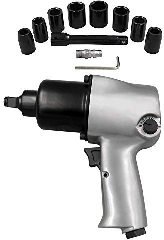 Samnuerly Llave de Impacto neumática - Kit de Llave de Impacto neumática de 1/2 Herramienta de Llave de Impacto neumática Juego de Llaves de Impacto con Dados Juego de Herramientas neumáticas Llaves