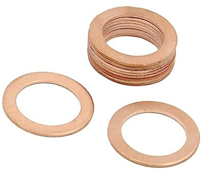 MACHSWON 10 rondelle in rame M16 ad anello piatto tappo coppa olio guarnizione di tenuta rondelle di tenuta (M16 x 24 x 1,0)