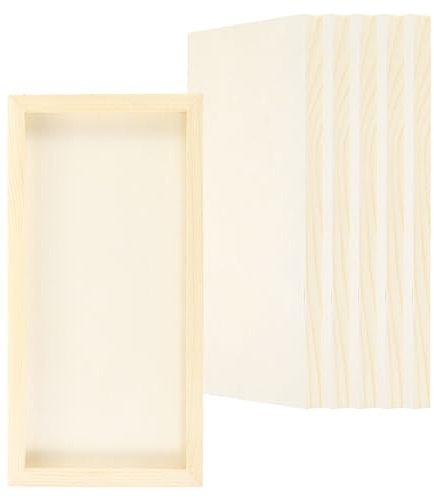 PATIKIL 6''x12'' Wood Panels Board, 6 Pack Unfinished Square Art Wood Canvas Panel Painting Boards for DIY Craft Painting Use, Wood Color,(pta230919tt000774eu)