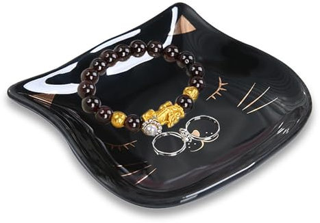 Yiyifor Vide Poche Entree, Assiette à Bijoux en Céramique,Plateau Bijoux,Plateau Decoratif pour Bijoux,pour Clés,Assiette,Assiette,Dessert,Couloir,Porte-clés