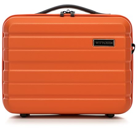 WITTCHEN Necessaire da viaggio Custodia per cosmetici Valigia da viaggio Bagaglio a mano Valigia cabina Valigia in ABS Borsa da toilette Rigido Comodo Line Arancione