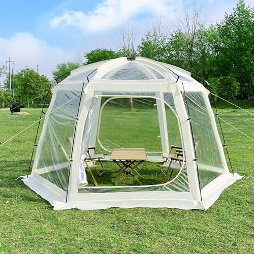 Garden Tent Pop Up Bubble Gazebo, 5-7 Person Igloo Dome Garden Patio Canopy Shelter, Portable Weatherproof Transparent PVC Tent for Sports Events, Camping, Fishing, Outdoor Activities, 450*450*230cm