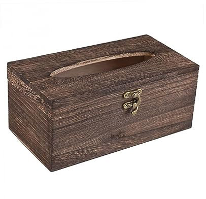 Kosmetiktücher Box Holz-Taschentuchbox, Serviettenhülle, Zuhause, Hotel, Café, Auto, Papierhalter für Esszimmer Badezimmer Schlafzimmer(L)