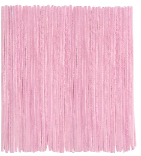TOAOB 100 Stück Chenille Pfeifenreiniger Hellrosa 30 cm Lang und 6 mm Breit für Bastelarbeiten und Dekoration Heimwerken