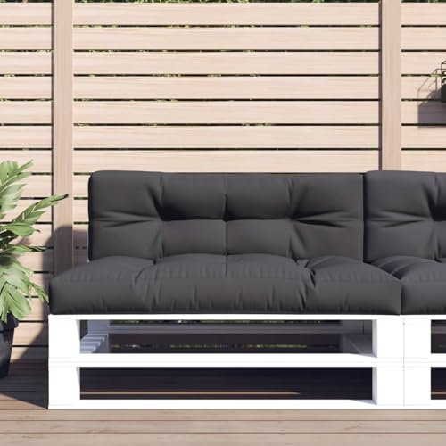 Homgoday Palettenkissen 2-TLG. Palettenpolster Gartenkissen Pallettensitzkissen Palettenauflage Sitzkissen Rückenkissen für Palettensofa Palettenmöbel Gartenmöbel Anthrazit Stoff 120x80x12 cm