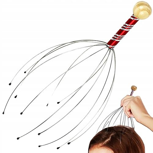 AYURVEDISCHES KOPFHAUTMASSAGEGERÄT ENTSPANNENDER KOPFHAUTKRATZER, Kopfmassagegerät - Kopfmassage Spinne - Kopfhautmassagegerät mit - Kopfkratzer für Entspannung