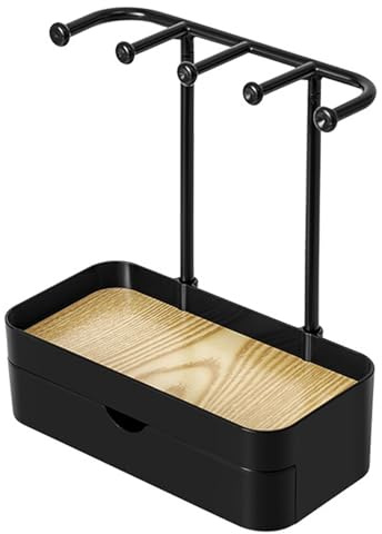Boîte de rangement pour bijoux, support de collier, support à suspendre pour colliers, boucles d'oreilles, clés, petits articles, présentoir de rangement pour bijoux, boîte de rangement (noir)