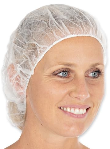 FRANZ MENSCH 1000 Stück Hygonorm Baretthauben Bettina Light | PP, weiß, Einheitsgröße, Ø: 60cm, Beutel, Karton, Baretthauben, OP Kopfhauben, Einweghauben