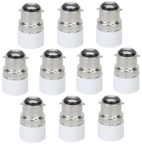 Lot de 10 adaptateurs d'ampoule LED B22 vers E14, support d'adaptateur de lampe à vis, connecteur convertisseur B22 vers E14, adaptateur de lumière, convertisseur de base de douille B22 vers E14, adap