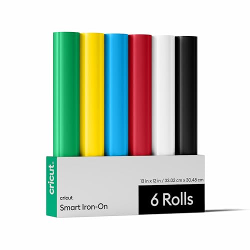 Cricut Smart Bügelfolie – Musterpaket – 33 cm x 30,5 cm (6er-Pack) | HTV-Wärmetransfer-Vinyl – matloses Schneiden für lange Schnitte