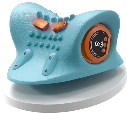 ALLILUYAA Neck Massager,Masajeador de Cuello,3 Modes Portable Neck and Shoulder Relaxer,Electric Pillows with Heat,26° Angle Cervical Traction Device,for Pain Relief and Muscle Relaxation