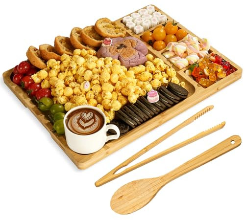 Zenxylo 2025 New Upgraded Charcuterie Boards Gift Set, Large Bamboo Cheese Board, Gift Idea for Christmas, Halloween, House Warming, Anniversary, Wedding, Birthday, Thanksgiving