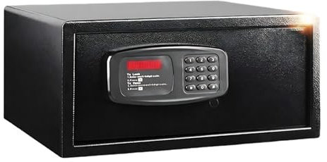 XRRJFYH Tresor mit Schlüssel Safe Klein Geldkassette Zahlenschloss für Hotel, Büro, Zuhause, 42×37×20 cm