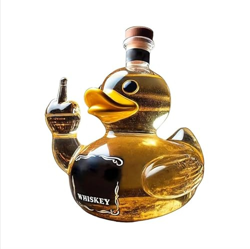 whiskey karaffe ente, 3D Mittelfinger Schnaps Dekanter, Whiskey Dekanter, Whisky Tierflaschen, Whiskey Flasche, Whiskey Glas, Schnapsspender, für Whisky-Liebhaber, Vater, Ehemann (D)