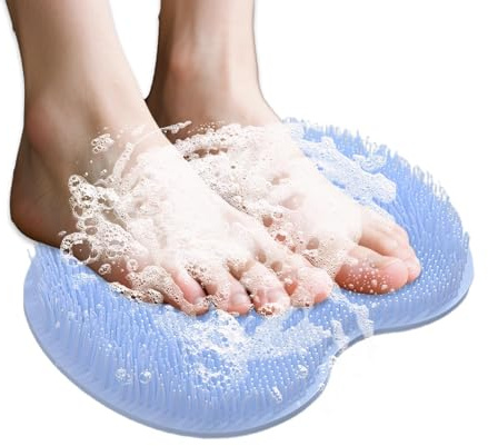 Tapis de Douche à récurer Les Pieds, Dos antidérapant | Tapis de Lavage à séchage Rapide pour Salle de Bain, Baignoire, hôtel, Bord de Piscine