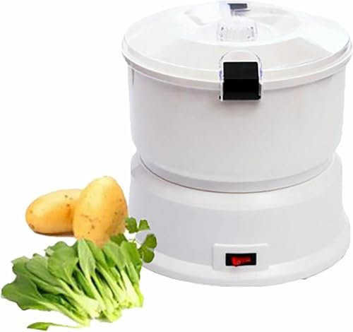 AFLEPCBRQ Pelador de Patatas eléctrico automático, pelador de Patatas eléctrico automático, con Cierre de Seguridad Giratorio, batidor de Patatas Blanco de 1 kg de Capacidad y con Agua.