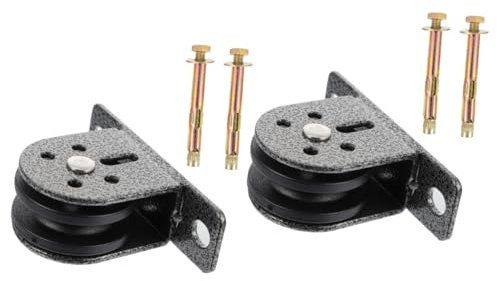 Toyvian 2 Stück Heberolle Rad Flaschenzugsystem zum Trainieren einstellbar Heben Turnhalle Riemenscheibe Workout-Lagerrolle tragende Riemenscheibe Fitness-Flaschenzug Nylon Schwarz