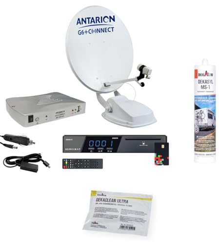 Pack ANTARION Parabole Camping-Car et récepteur + Colle adhésif Universel + Lingette