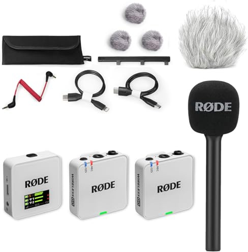 Rode Wireless GO Gen 3 - Sistema wireless per microfono a 2 canali, con adattatore manuale e protezione antivento Keepdrum