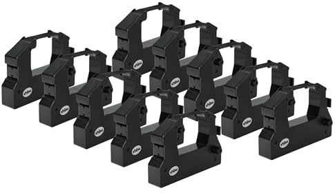 vhbw 10x Farbband Schriftband Ersatz für Epson ERC-28 | ERC-28B, C43S015227 für Nadeldrucker, Bondrucker - Schwarz